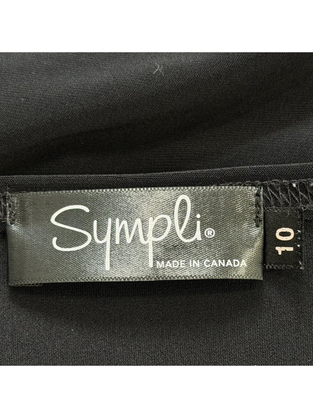 Sympli Women Size 10 Black Tunic 3/4 Sleeve Top Asymmetrical - Picture 4 of 7